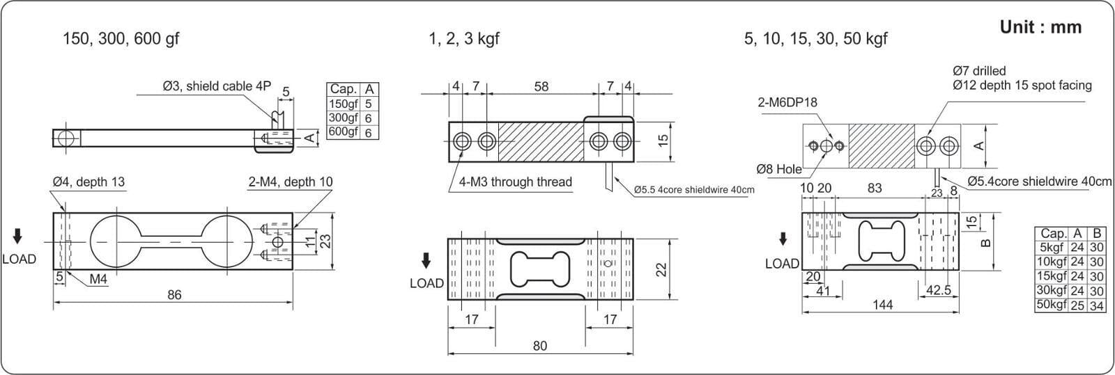 Shear Beam load cells Single Ended Shear beam